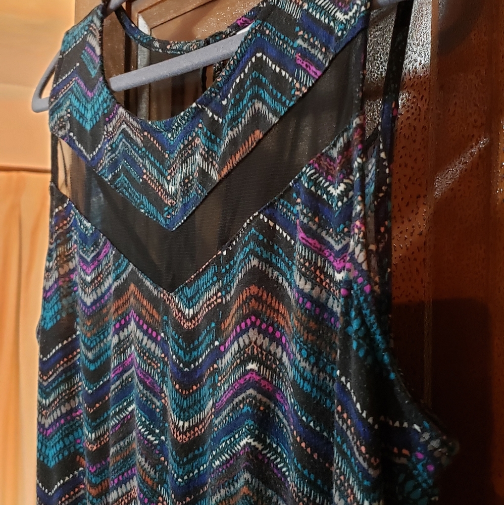 Multicolored Chevron Print Xhilaration Dress